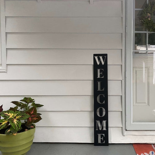 Vertical Welcome Sign Installed