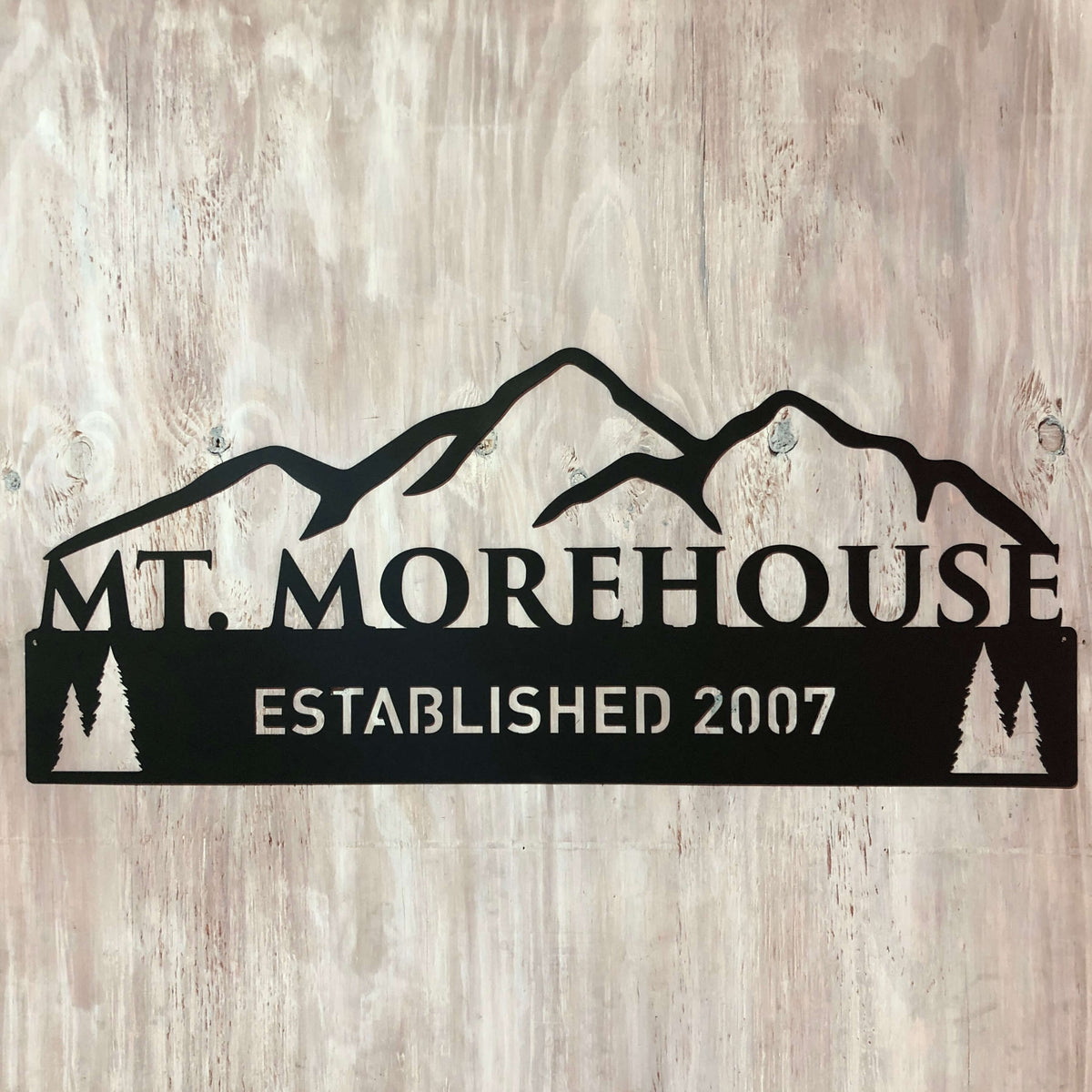Name Sign and Established Date with Mountains | #1002