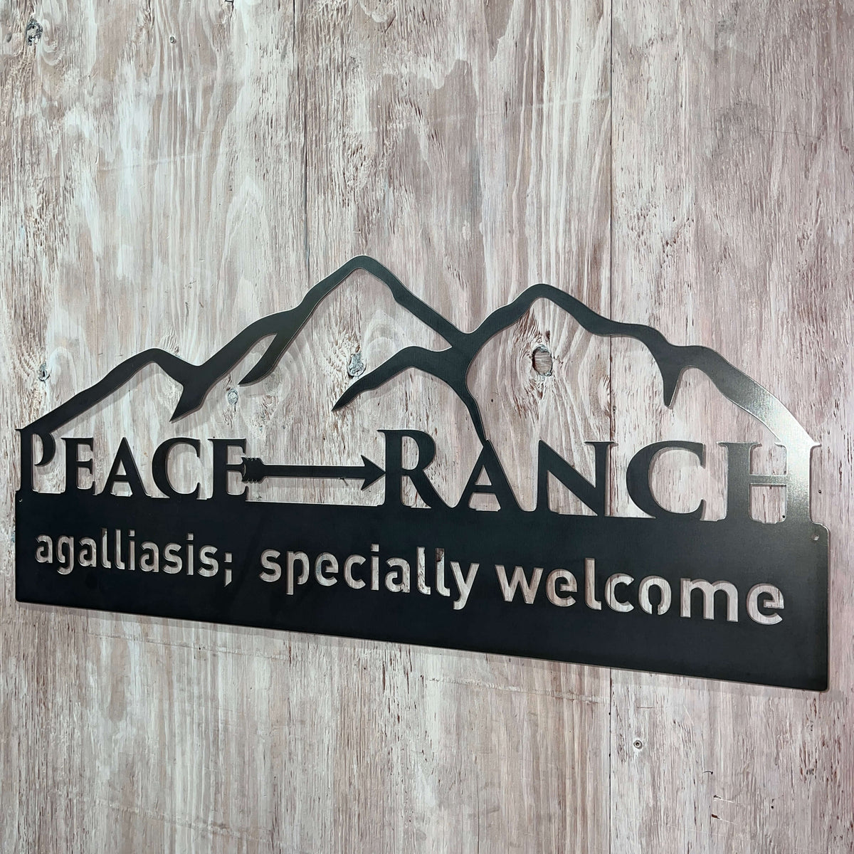 Name Sign and Established Date with Mountains | #1002