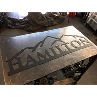 Mountains | Simple Name | Custom Metal Sign | #1002b