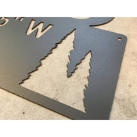 Mountains | Pine Trees | Last Name Established | Custom Metal Sign | #1002