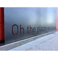 Oh the places we've been metal magnet board  close up