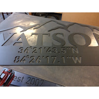 Mountains | Dog | Last Name Established | Custom Metal Sign | #1002