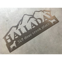 Mountains | Dog | Last Name Established | Custom Metal Sign | #1002