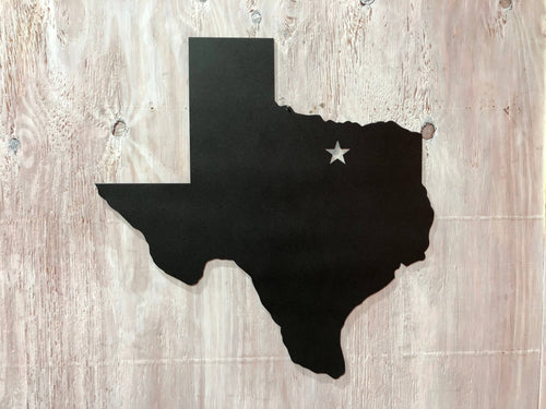 Texas Metal Sign with Star location