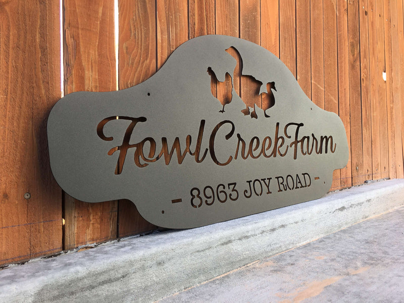 Think Metal Custom sign Fowl Creek Farm