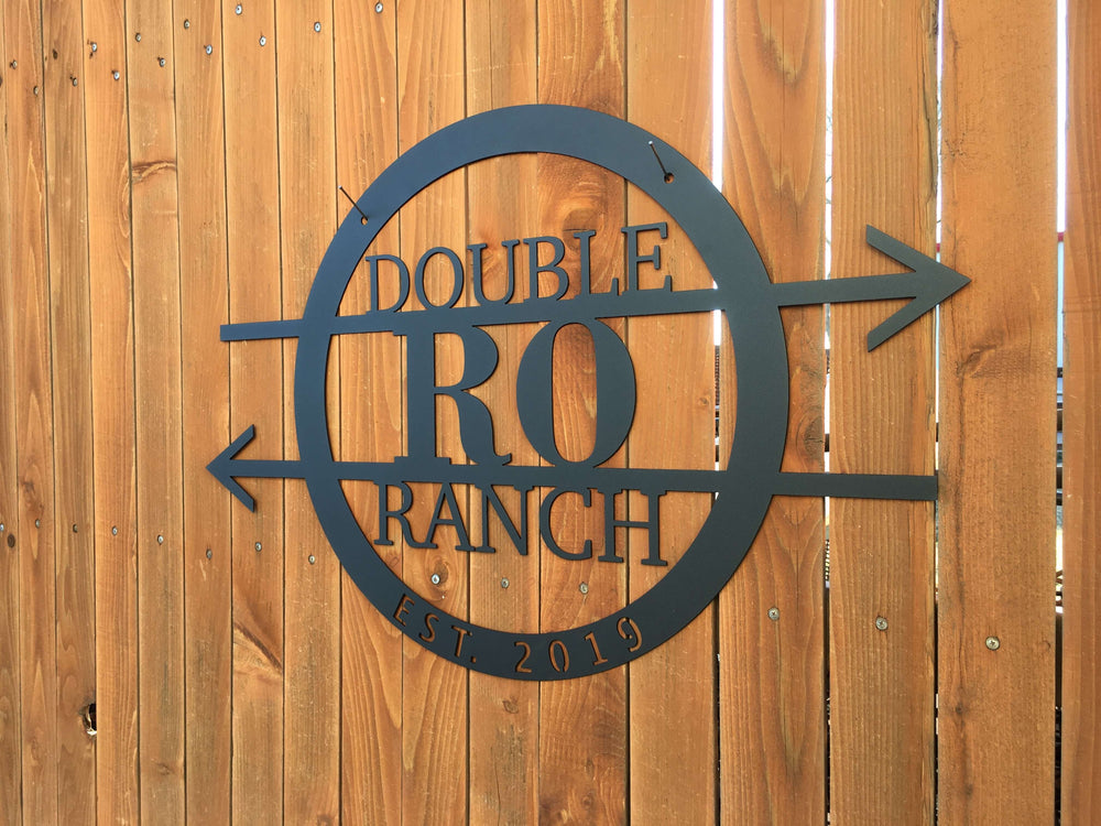double RO ranch custom metal round sign