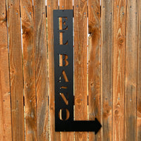 Vertical El Bano Metal Sign | #1005a