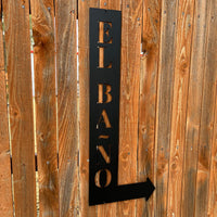 Vertical El Bano Metal Sign | #1005a