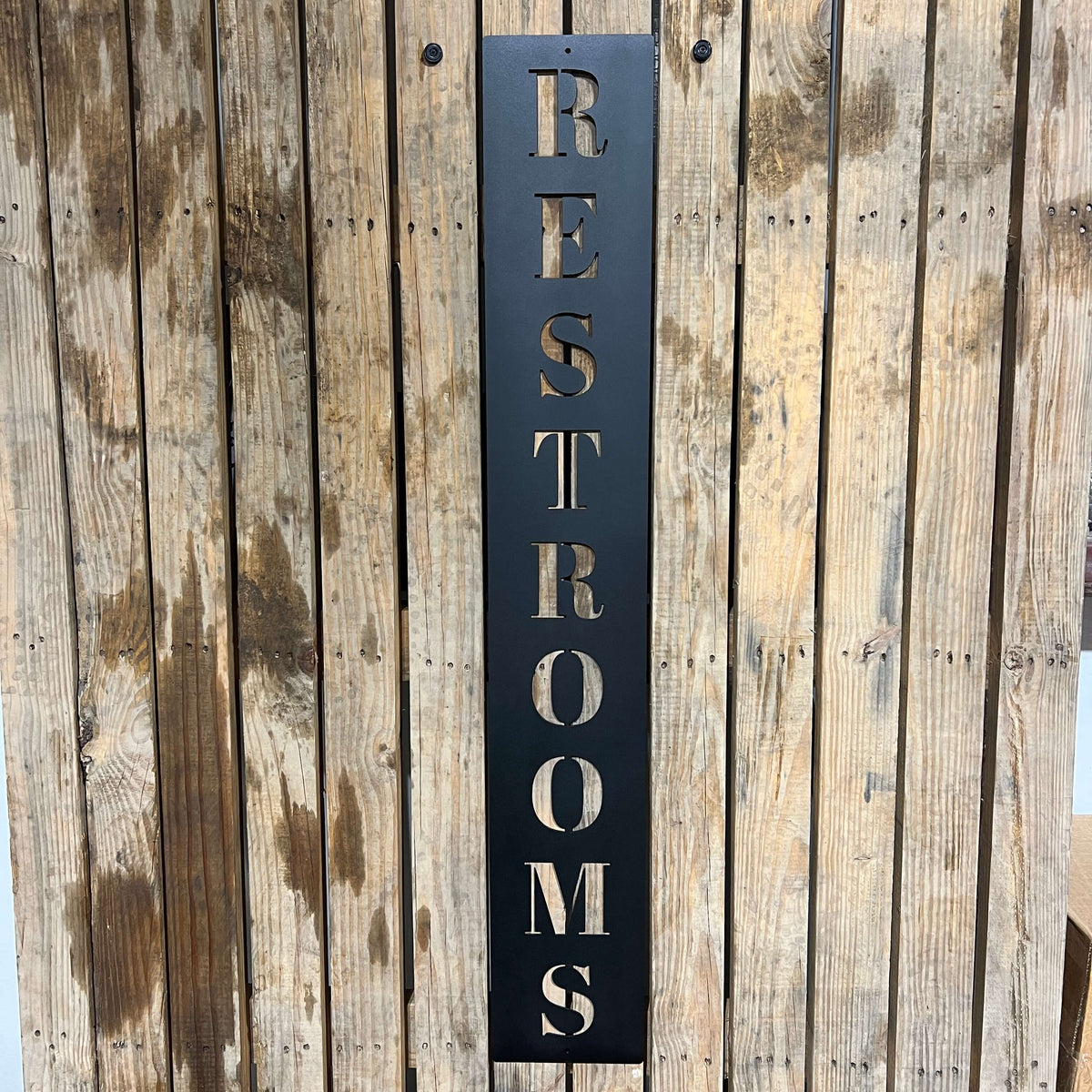 Vertical Restroom Metal Sign | #1005b