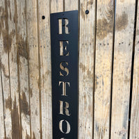 Vertical Restroom Metal Sign | #1005b