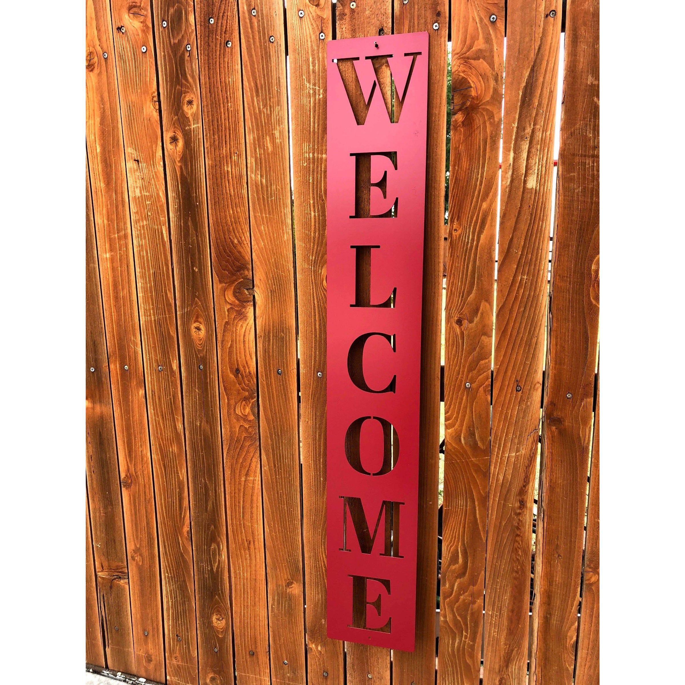 Vertical Welcome Sign for the Home | #1005w – ThinkMetal