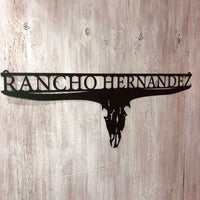 Cow Skull Custom Ranch Sign | #2000