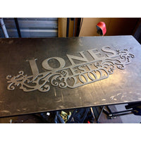 Ornate Estate Sign | Custom Metal | Three Lines | #1330