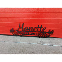 Ornate Script | Custom Metal Sign | Two Lines | #1350