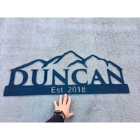 Custom Name sign with mountains