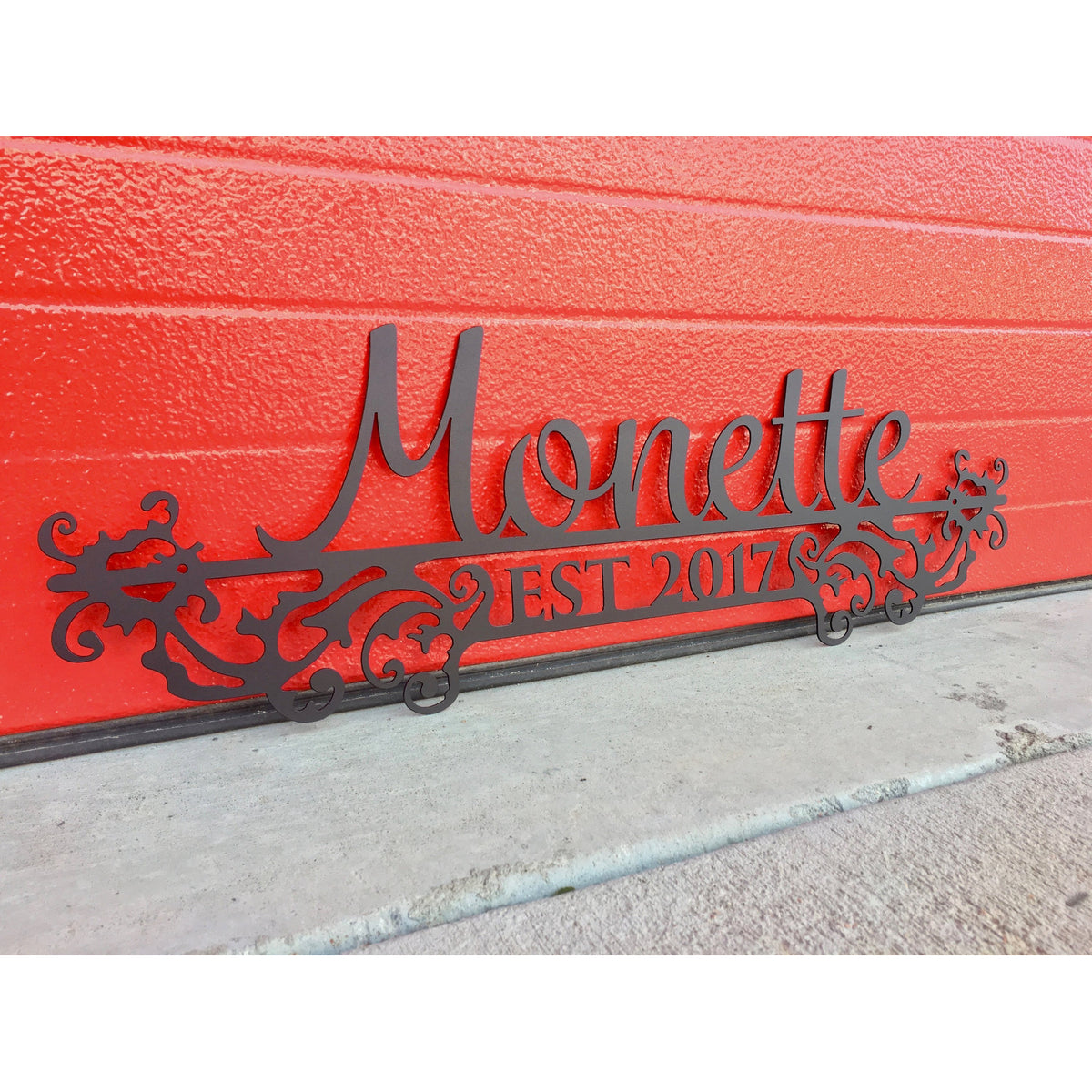 Ornate Script | Custom Metal Sign | Two Lines | #1350