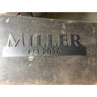 Family Name and Established Date or Address Sign - Two Lines | #1300