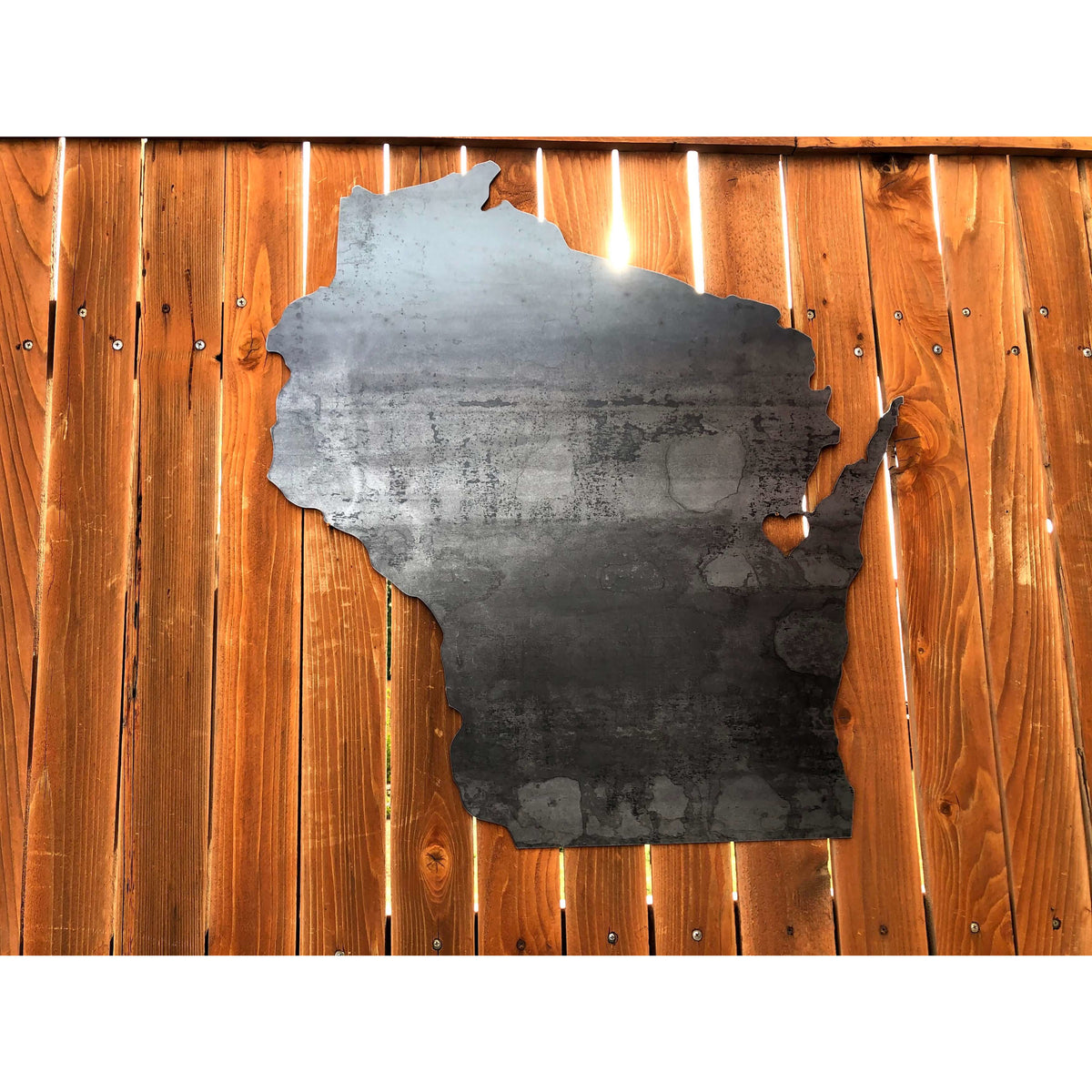 Wisconsin Home Signs | Metal Wisconsin State Silhouette - Think Metal ...